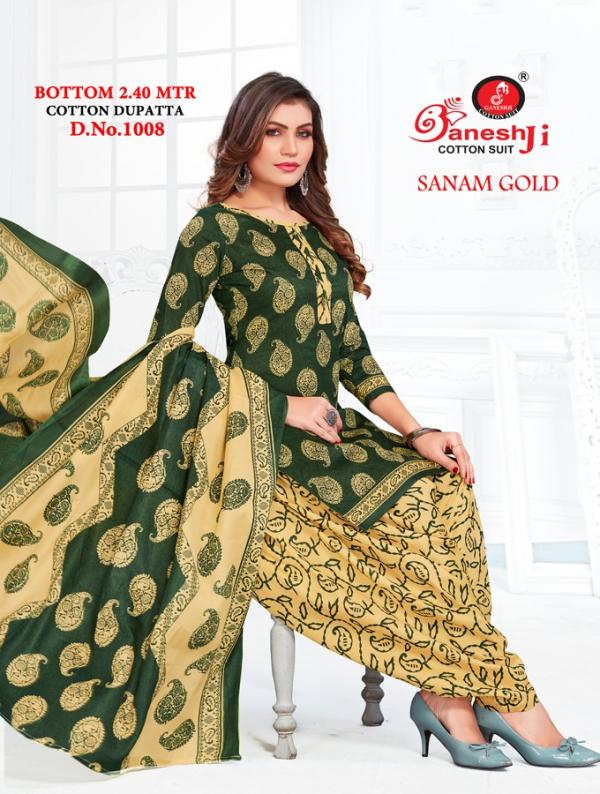 Ganeshji Sanam Gold Vol-1 indo cotton Designer Patiyala Dress Material